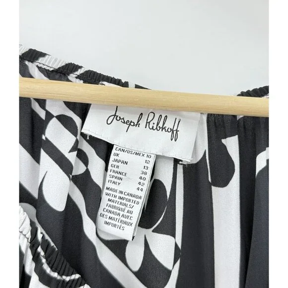 Joseph Ribkoff Chiffon Art To Wear Floral Ruffled Sleeve Blouse Sz 10 Preppy - Picture 4 of 9